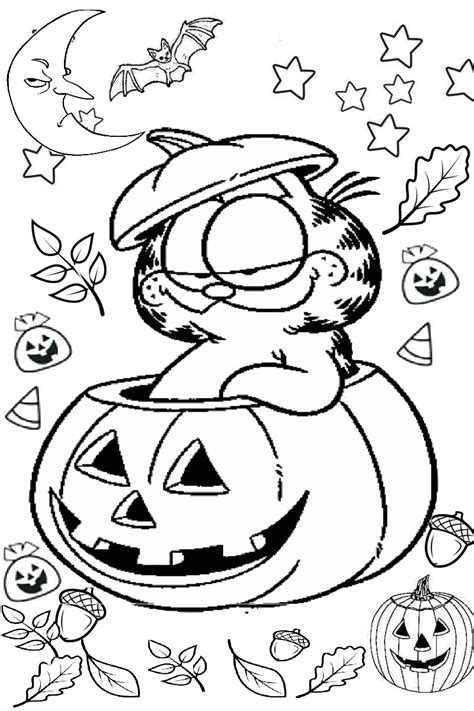 garfield halloween coloring pages mihrimahasya coloring kids