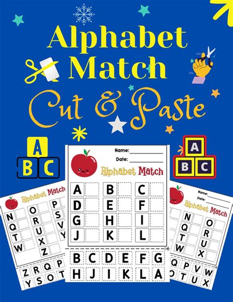 buy alphabet match cut paste cut  paste alphabet activities cut