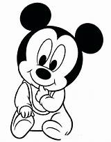 Mickey Mouse Baby Coloring Pages Minnie Cute Tegning K5 Worksheets sketch template