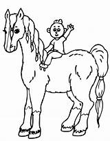 Horse Coloring Pages Kid Riding Kids Rider Drawing Printable Colouring Horses Printactivities Printables Popular Getdrawings Library Clipart Coloringhome Young Large sketch template