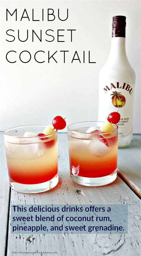 malibu sunset cocktail this delicious drink recipe offers a sweet blend of coconut rum