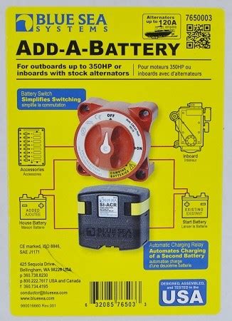 blue sea systems add  battery system  acr  switch pn