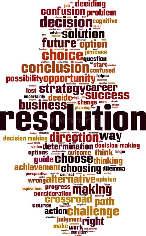 resolution word cloud stock vector illustration  decisionmaking