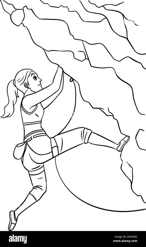 rock climbing isolated coloring page  kids stock vector image art