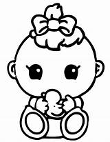 Coloring Pages Girl Baby Colouring Cute Comments sketch template