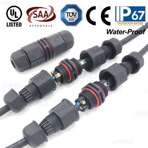 ip    pin waterproof connector adapter screw locking cable connector water proof