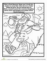 Bunyan Worksheet Ox Studies Tales Folktale Pecos sketch template