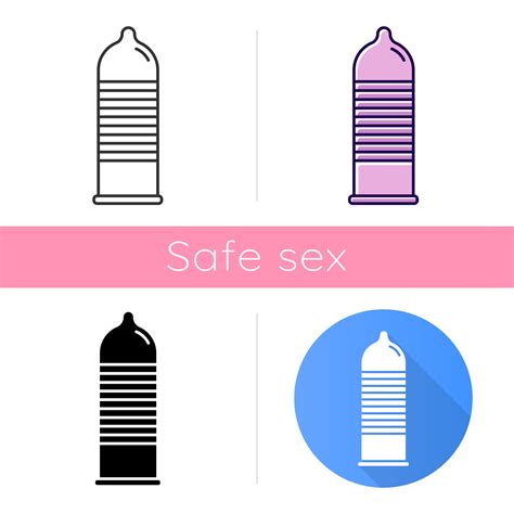 Ribbed Condom Icon Female Male Contraceptive For Safe Sex Protected