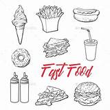 Coloring Fastfood Graphicriver sketch template