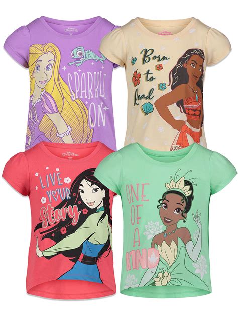 Buy Disney Princess Mulan Jasmine Cinderella Girls 4 Pack Graphic T
