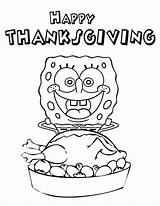 Thanksgiving Coloring Pages Happy Spongebob Funny Color Easy Printable Kids Turkey Getcolorings Halloween Than Choose Board sketch template