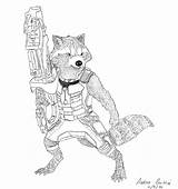 Coloring Rocket Galaxy Guardians Pages Racoon Raccoon Printable Drawings Colouring Deviantart Choose Board Favourites Add Comments sketch template