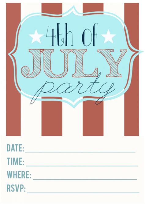 july printable invitations  printable included