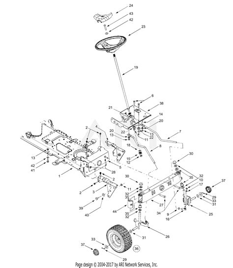 mtd apg lt   parts diagram  steering  front axle