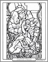 Saint Coloring Pages Stained Glass Paul Catholic Apostle Jesus Creed Bible Apostles Road Horse Damascus Story Knocked Saints Saul His sketch template