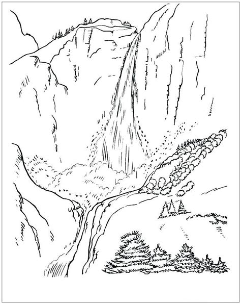 waterfall coloring pages  coloring pages  kids fall coloring