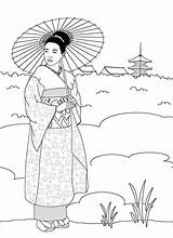 Coloring Geisha Japan Pages Japanese Land Drawing Girl Cute Print Getcolorings Getdrawings Designlooter Netart Pa Anime Color 86kb sketch template