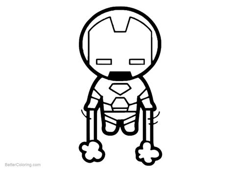 chibi iron man coloring pages simple lineart  printable coloring