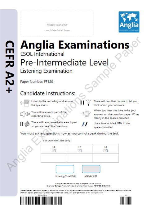 pre intermediate level   anglia eu