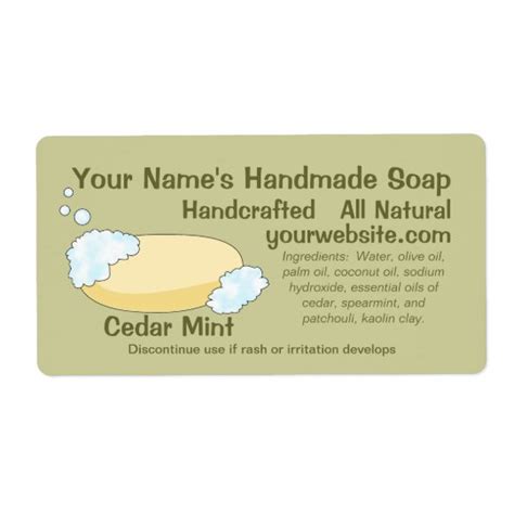 homemade natural soap labels design template zazzlecom