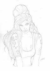 Amy Winehouse Drawing Getdrawings sketch template