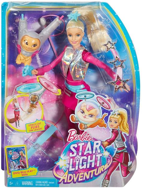 barbie star light adventure galaxy barbie doll  flying cat
