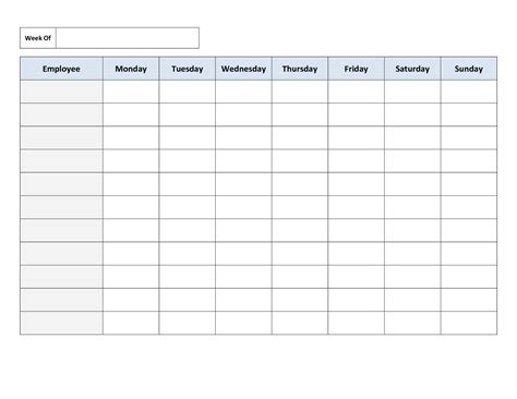 weekly schedule templates  word  templates  printable