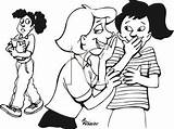 Gossiping Clipart Cartoon Gossip Workers Others Two Girl Clipartguide Behind People Another sketch template