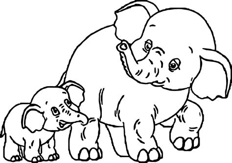 cool baby  mother elephant  coloring page elephant coloring