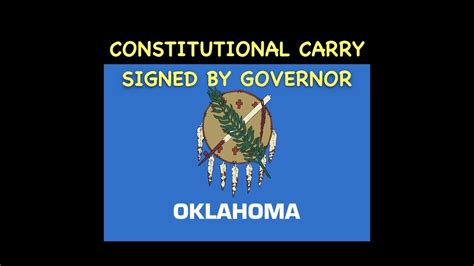 oklahoma governor signs constitutional carry bill youtube
