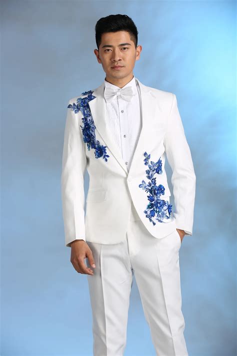 arrivals applique white wedding suits  men slim fit formal groom prom dress tuxedo