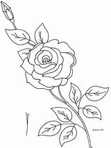 Rose Drawing Roses Patterns Tattoo Step Flowers Coloring Embroidery Pages Outline Flower Tattoos Mosaic Draw Designs Open Single Serial 1572 sketch template