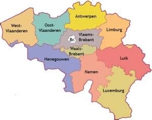 provincies  belgie landkaart met  provincies met beschrijving