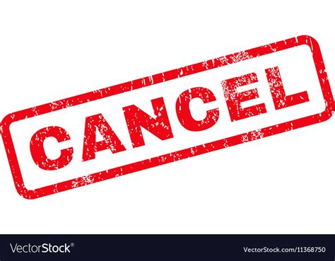 cancel text rubber stamp royalty  vector image