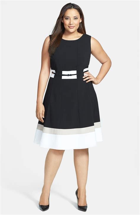 Calvin Klein Belted Fit And Flare Dress Plus Size Nordstrom