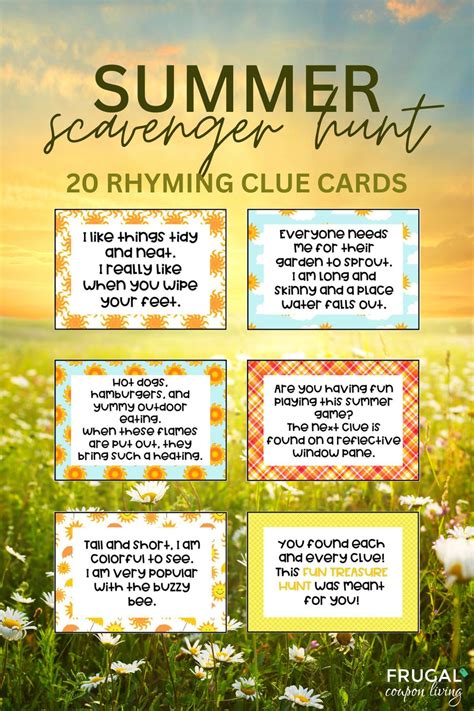 summer scavenger hunt clues print today frugal coupon living