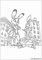 Zootopia Pages Coloring sketch template