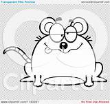 Chubby Mouse Drunk Outlined Coloring Clipart Vector Cartoon Happy Cory Thoman sketch template