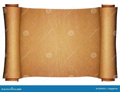 ancient paper scroll horizontal view stock photography image