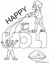 Holi Coloring Pages Happy Festival Colouring Children Kids Color Playing Getcolorings Printable Getdrawings sketch template