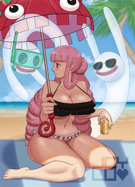 Perona One Piece Artist Request Highres 1girl Barefoot Beach