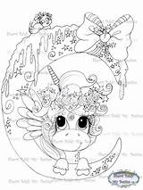 Sherri Baldy Besties Magical Winter Unicorn Digi Stamp Instant Artist sketch template