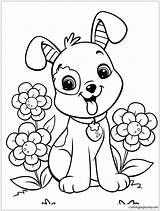 Pages Girl Puppy Coloring Color Print Online sketch template