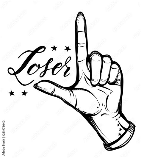 vector illustration hand gesturelettering loser prints   shirts