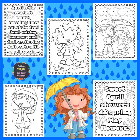 april showers coloring pages  spring showers coloring sheets
