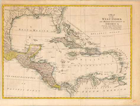 map   west indies  middle continent  america curtis wright maps