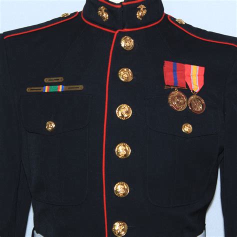 Gorgeous Usmc Marine Corps Dress Uniform Coat Jacket With Belt And Medals