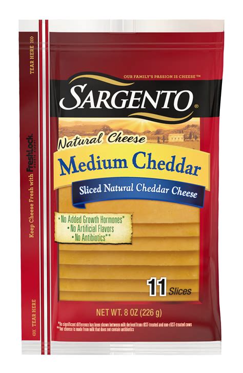 sargento sliced medium natural cheddar cheese  oz  count walmartcom