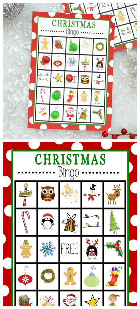 printable kids christmas bingo game fun squared