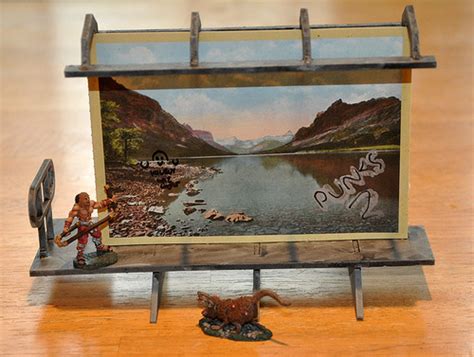 miniature billboard frame purple pawn